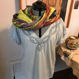 Gorgeous cotton scarf with colorful fish print